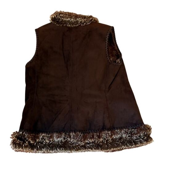 Vintage Womens M Reversible Faux Fur Shearling Vest Boho‎ Festival Western - Picture 4 of 5